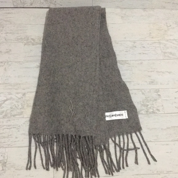 Yves Saint Laurent Accessories - YSL Yves Saint Laurent Grey Scarf